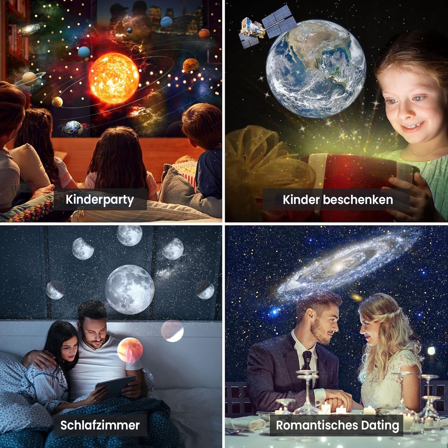 ANYSUN LED-Sternenhimmel LED Nachtlicht 360 Drehbare 13 in 1 Planetarium Galaxie Projektor, Deckenprojektion Lampe Kindernachtlichte Erwachsene Schlafzimmer Par – Bild 5 von 5