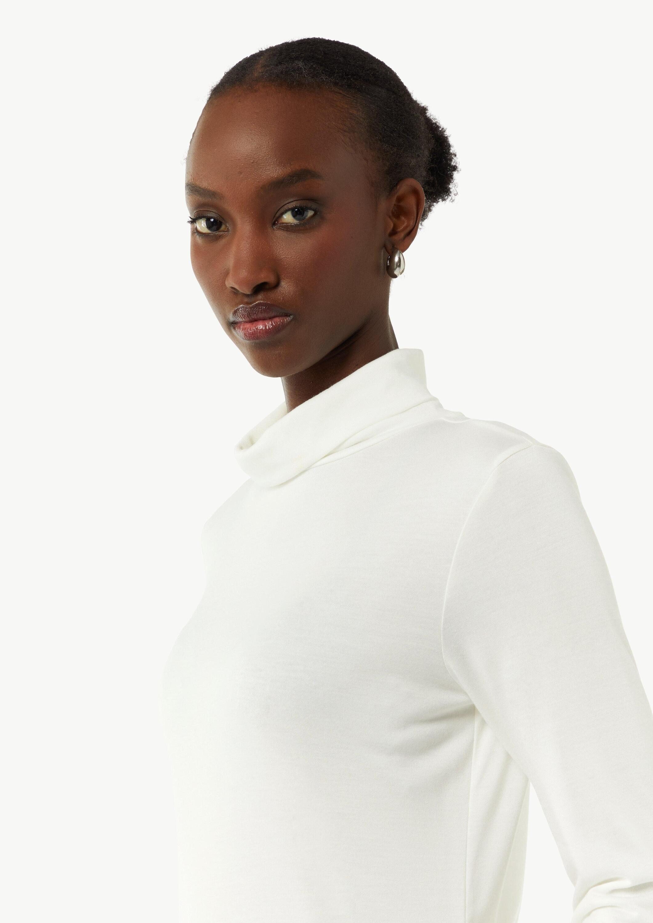 comma Langarmshirt T-Shirt Slim-Fit-Longsleeve mit Turtleneck