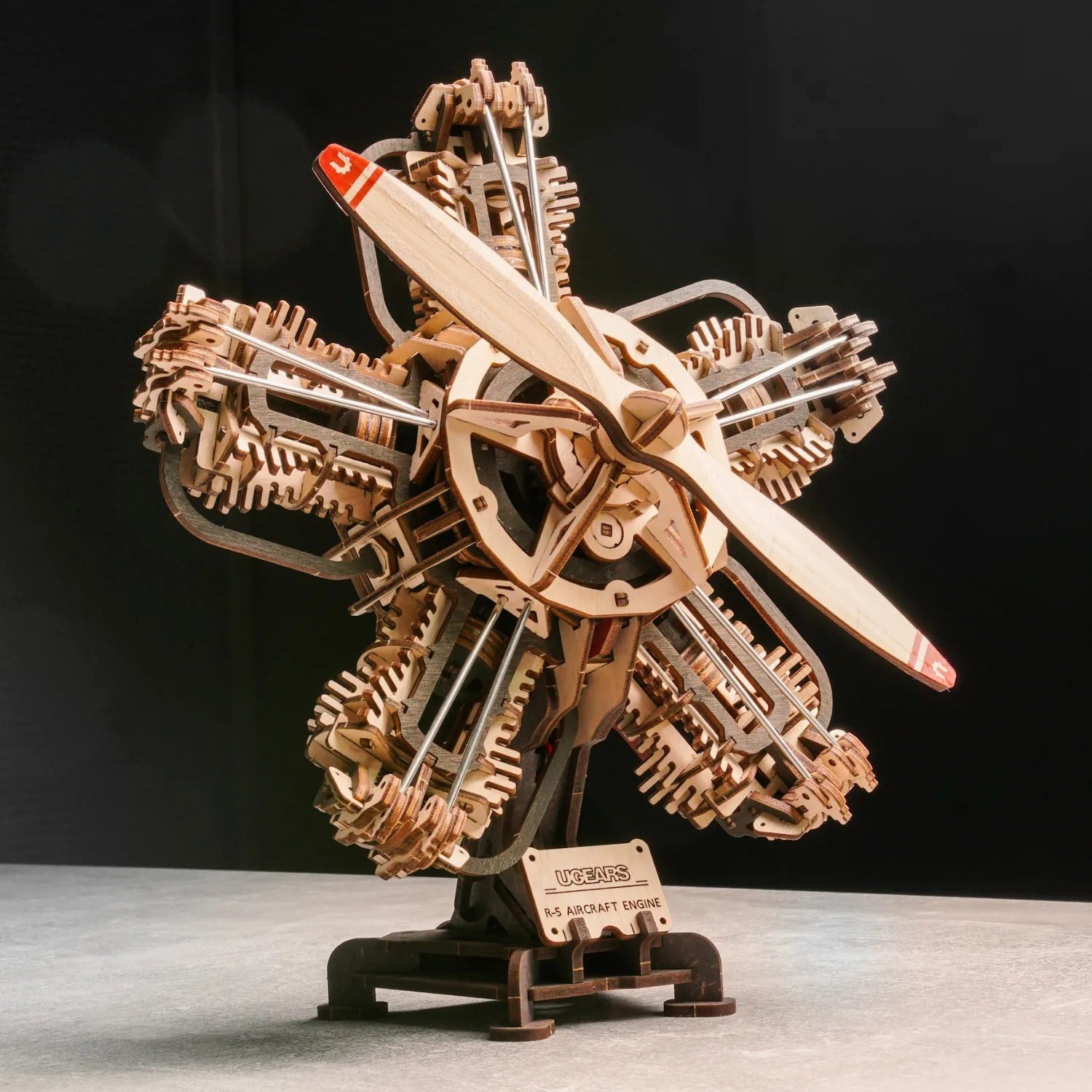 UGEARS Modellbausatz R-5-Flugzeugmotor Motor aus Holz, (470-tlg), mit beweglicher Mechanik