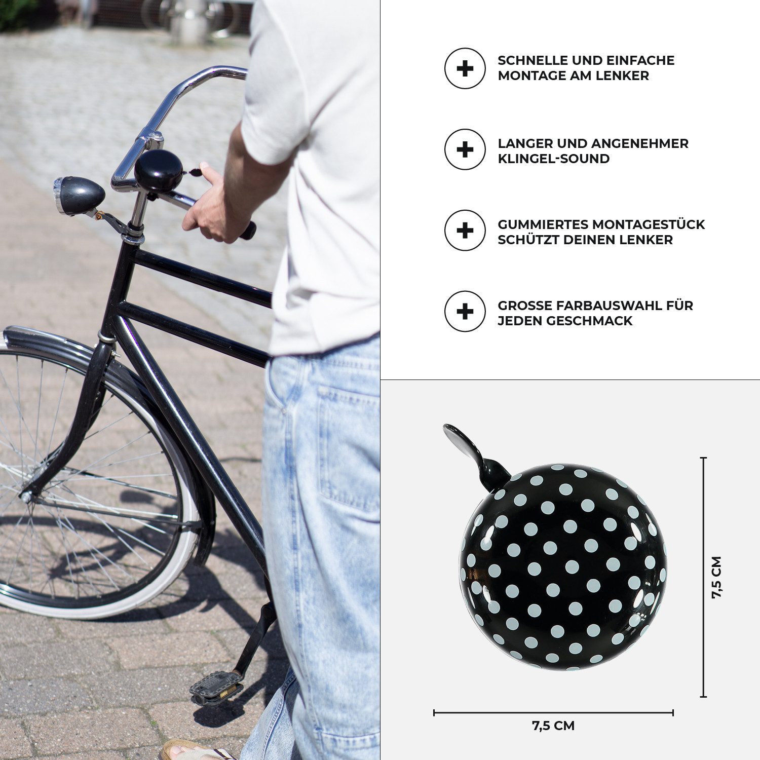 URBAN ZWEIRAD Fahrradlenker Fahrradklingel aus Metall