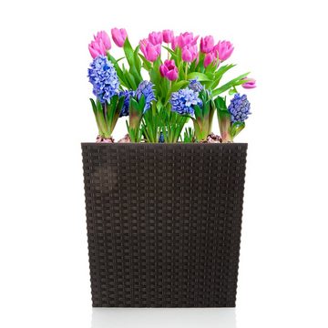 BigDean Blumenkasten Blumenkasten quadratisch 32x32x33 cm mit Einsatz - Balkon Pflanzkasten