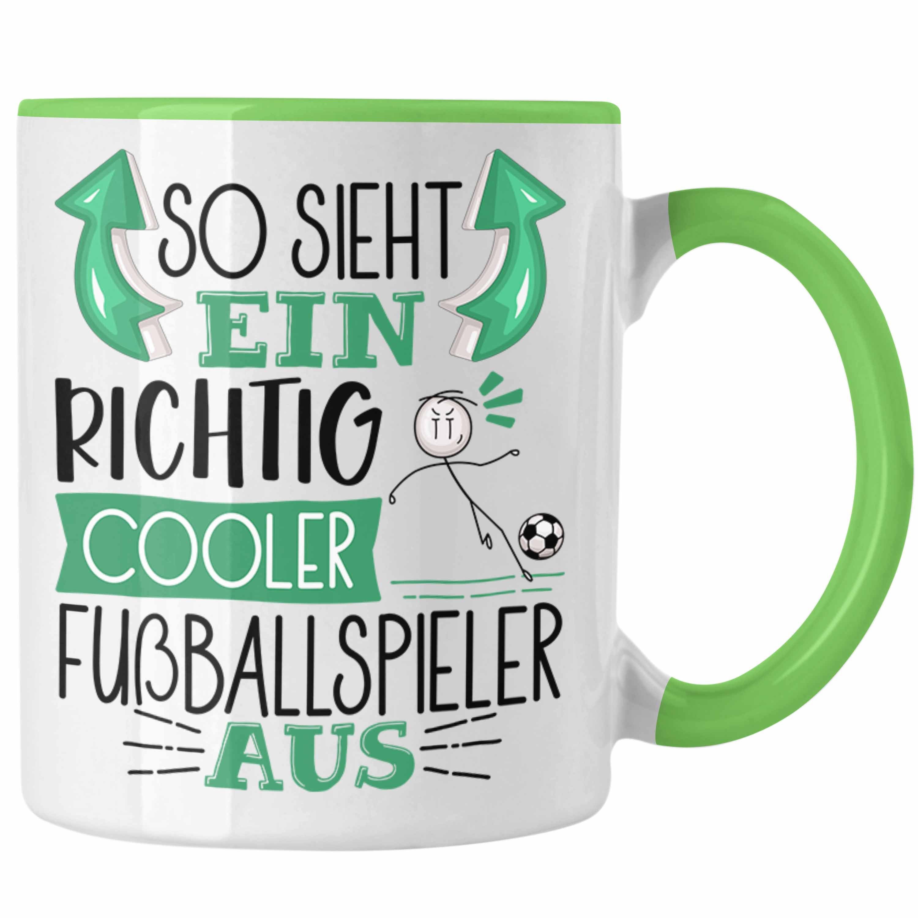 Trendation Tasse Fußballspieler Tasse Geschenk So Richtig Ein Cooler Grün Fußballspie Sieht
