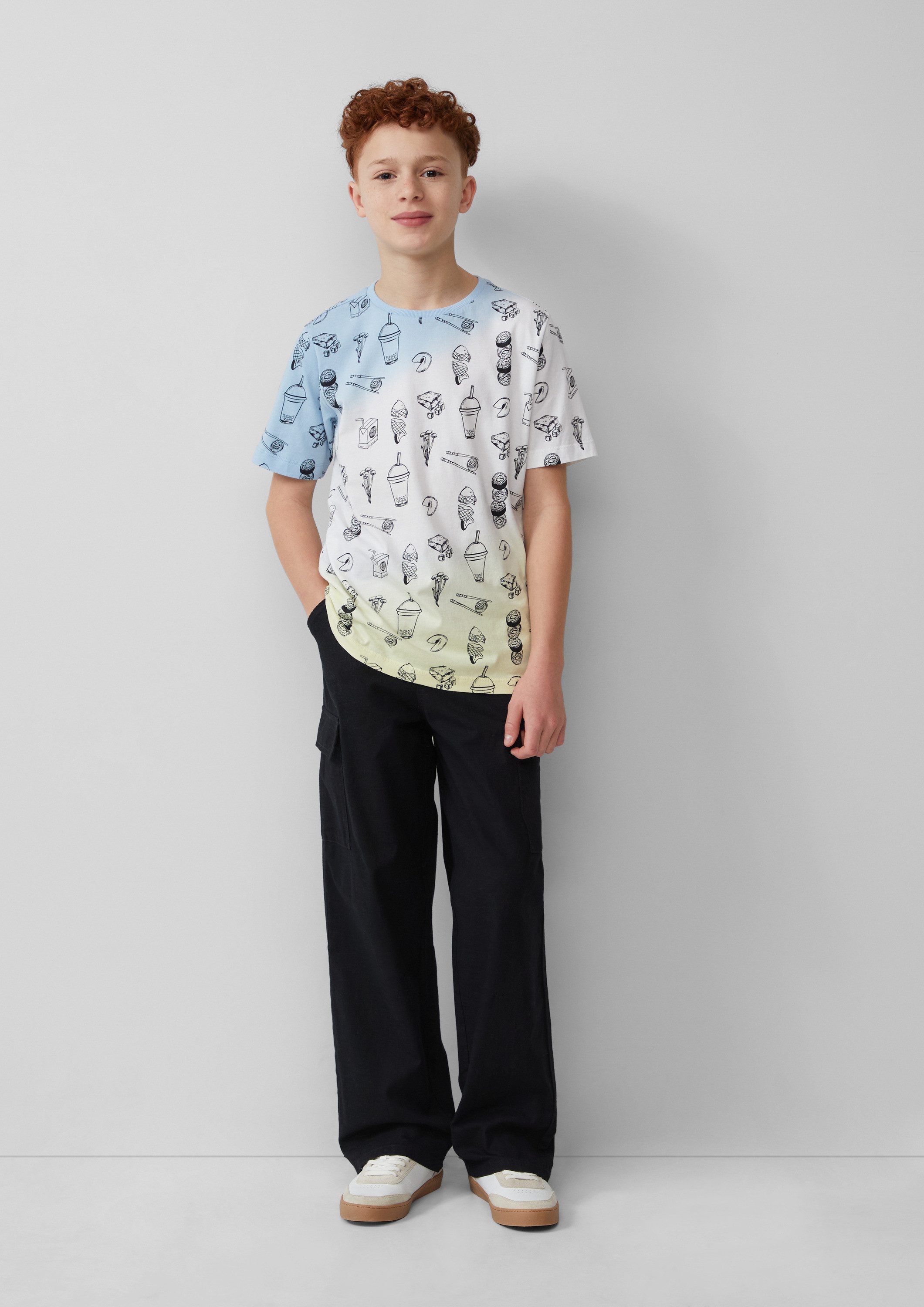 s.Oliver Kurzarmshirt T-Shirt T-Shirt mit All-over-Print