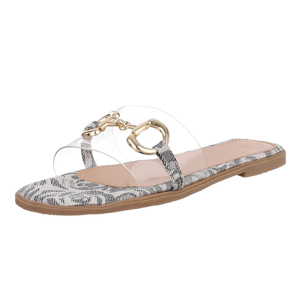 Ital-Design Elegante transparente Sandalen mit Golddetails günstig online kaufen