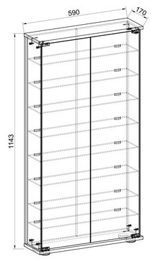 VCM Hängevitrine Wandvitrine Hängevitrine Glasvitrine Relas L (1-St)