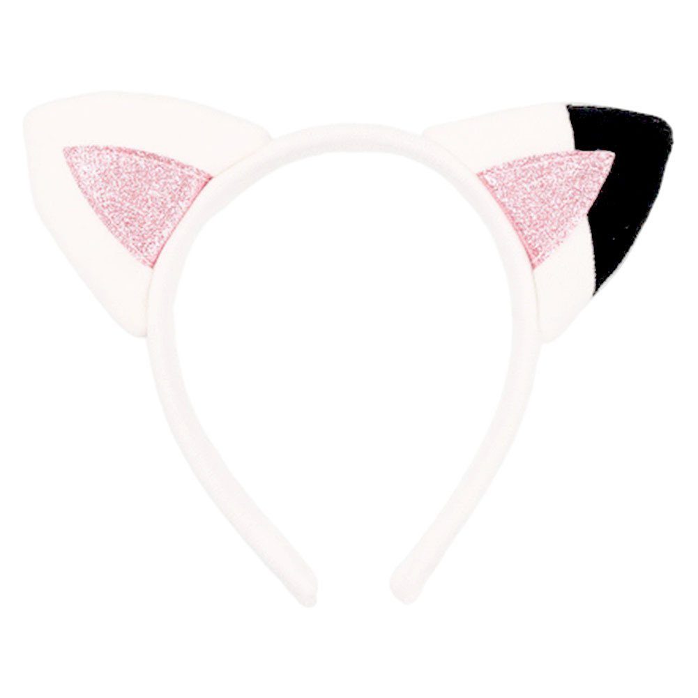 Blusmart Haarband Halloween-Haarband Im Tierstil Mit Blumen, Hochelastisches, Haarband pink white cat