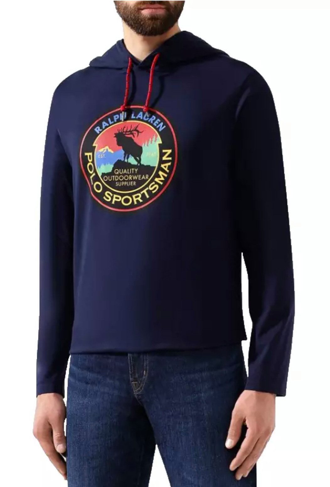 Polo Ralph Lauren Langarmshirt Herren Kapuzen Sweatshirt Shirt mit Sportsman-Logo Kordelzug an der Kapuze, langer Ärmel,Klassische Passform