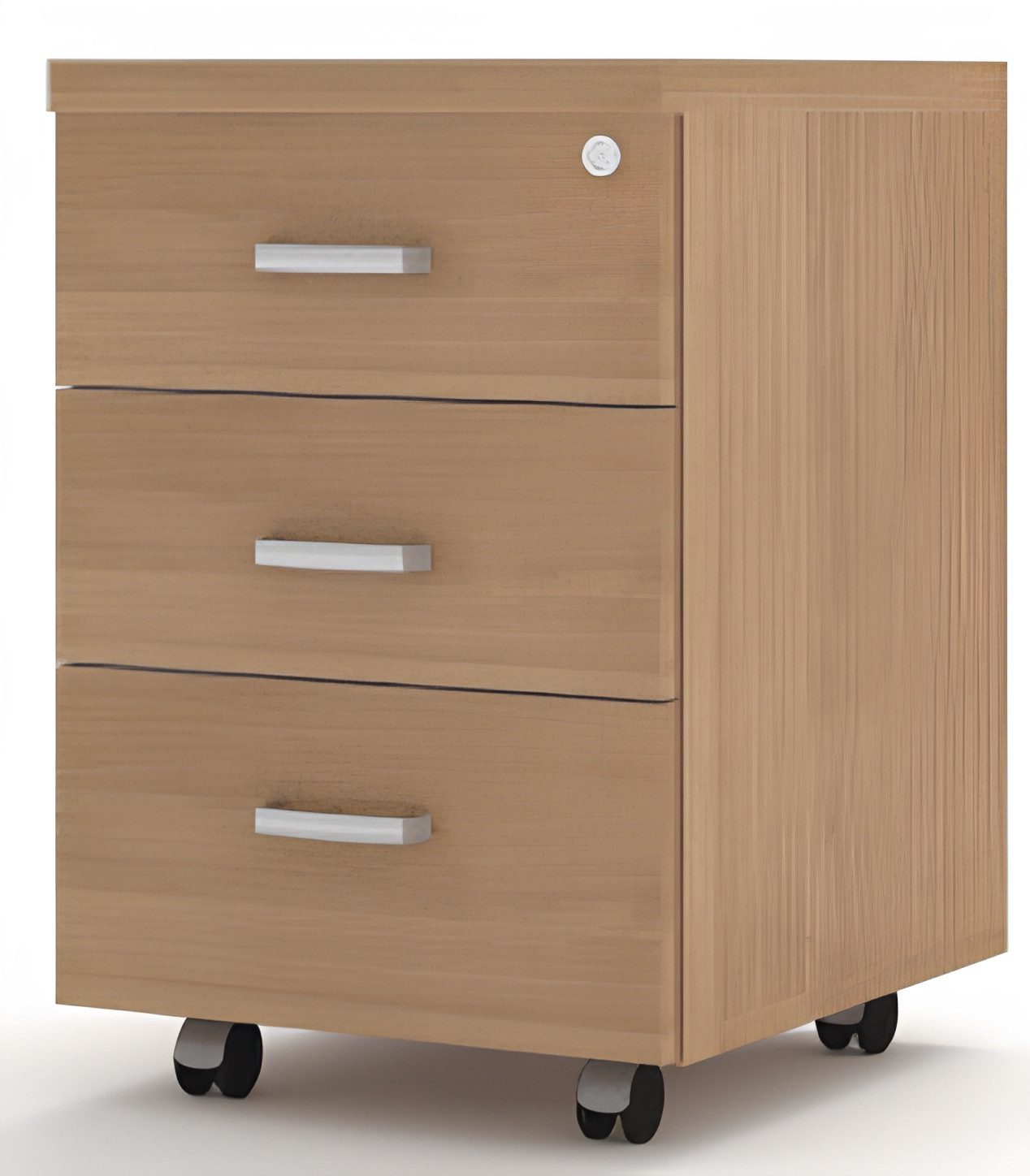 JVmoebel Schubkastenkommode Holzkommode in Braun mit Rollenfüßen für Büro und Arbeitszimmer (1 St., Kommode), Made in Europa