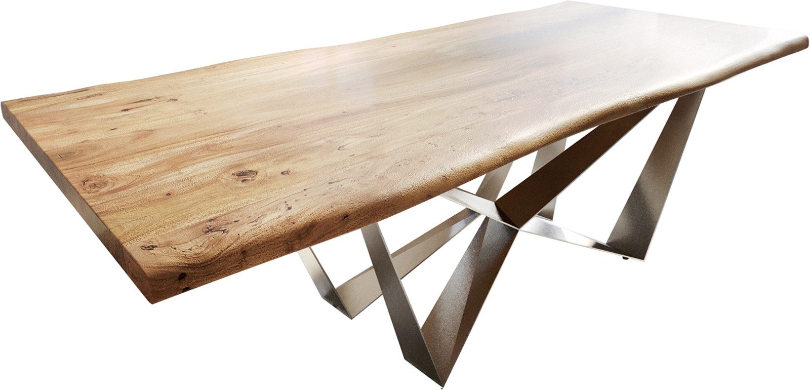 DELIFE Esstisch Edge, Akazie Natur 240x100 günstig online kaufen