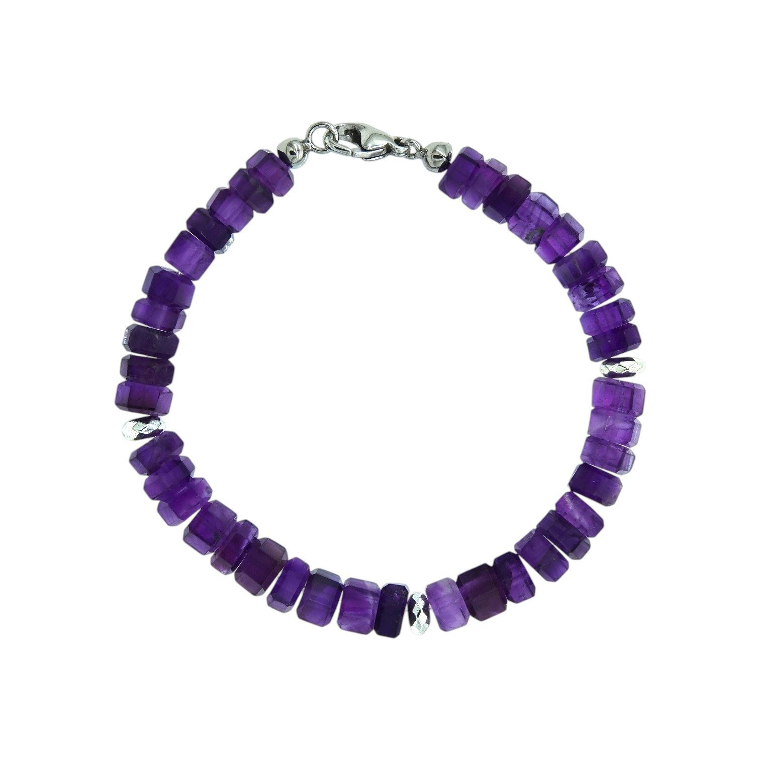 Sogni d'oro Armband mit Amethyst und silberfarbenem Hämatit, Silber 925