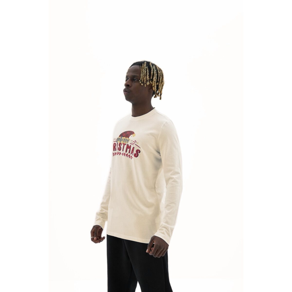 COFI Casuals Weihnachtssweatshirt Oversize Weihnachts-Sweatshirt in Creme - Unisex, 100% Baumwolle (1-tlg)