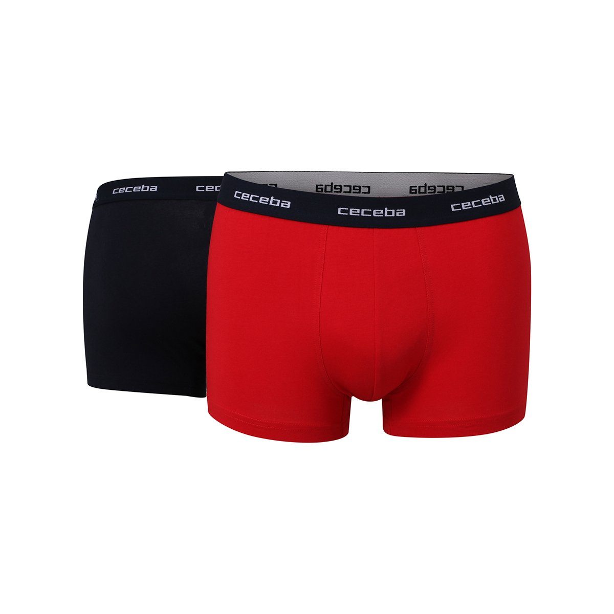 CECEBA Boxer Herren Shorts - Boxershorts, Pants, Basic, Cotton Rot/Schwarz