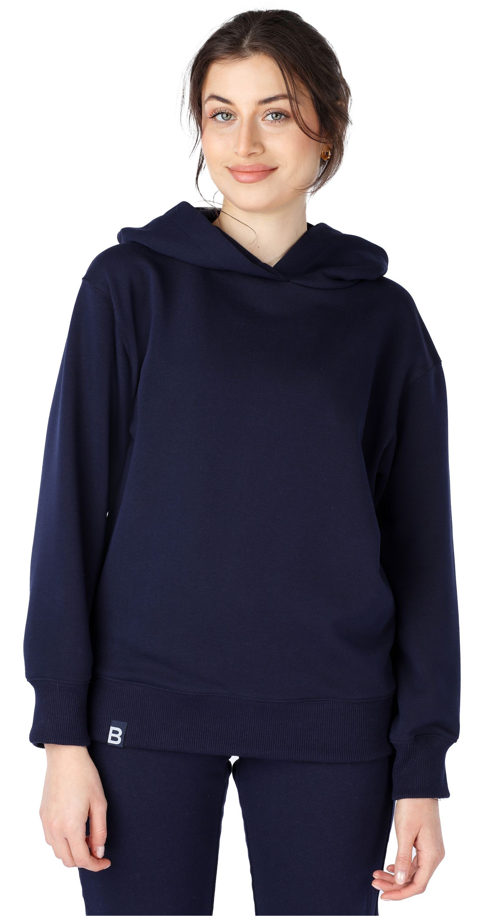 Bellivalini Kapuzensweatshirt Kapuzenpullover lang Damen Hoodie günstig online kaufen
