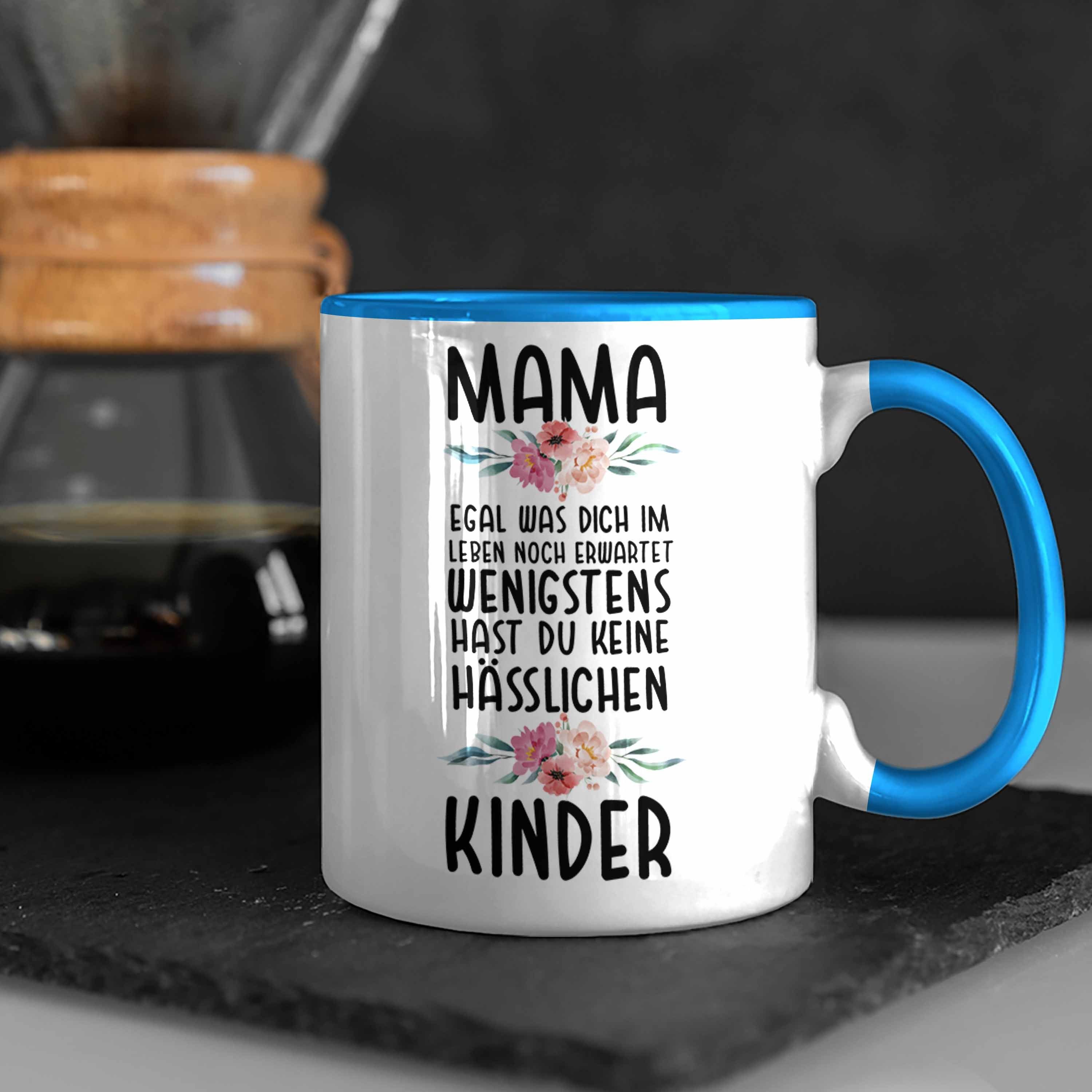 Muttertag Hässliche von Tasse Kinder Geschenk Geburtstag Tasse Trendation Blau Spruch Mami Mutter Trendation - Kinder Mama