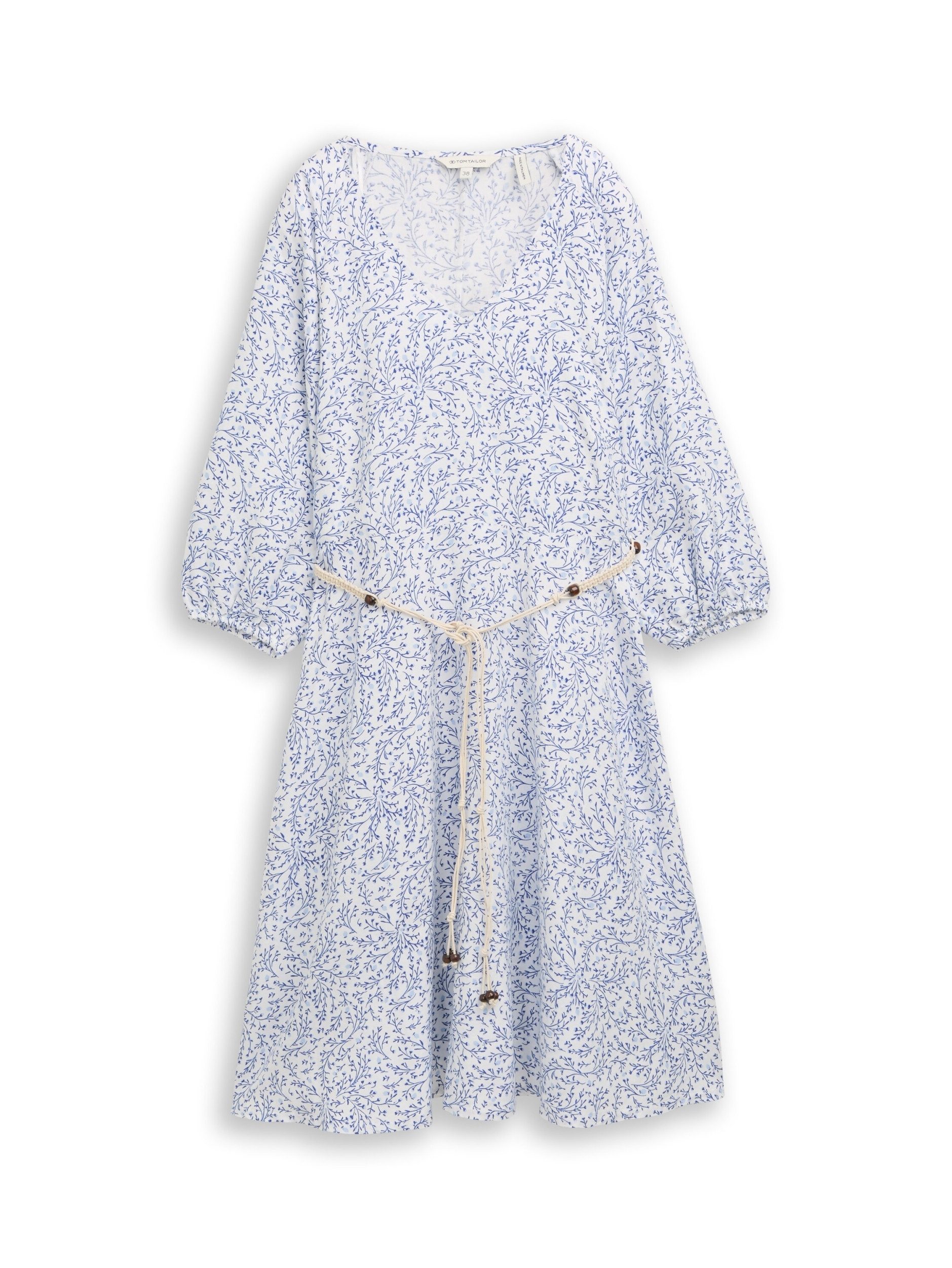 TOM TAILOR Jerseykleid dress linen with puff sleeves
