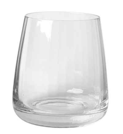 Broste Copenhagen Glas Sandvig Wasserglas 300ml, Mundgeblasenes Glas mit Linien