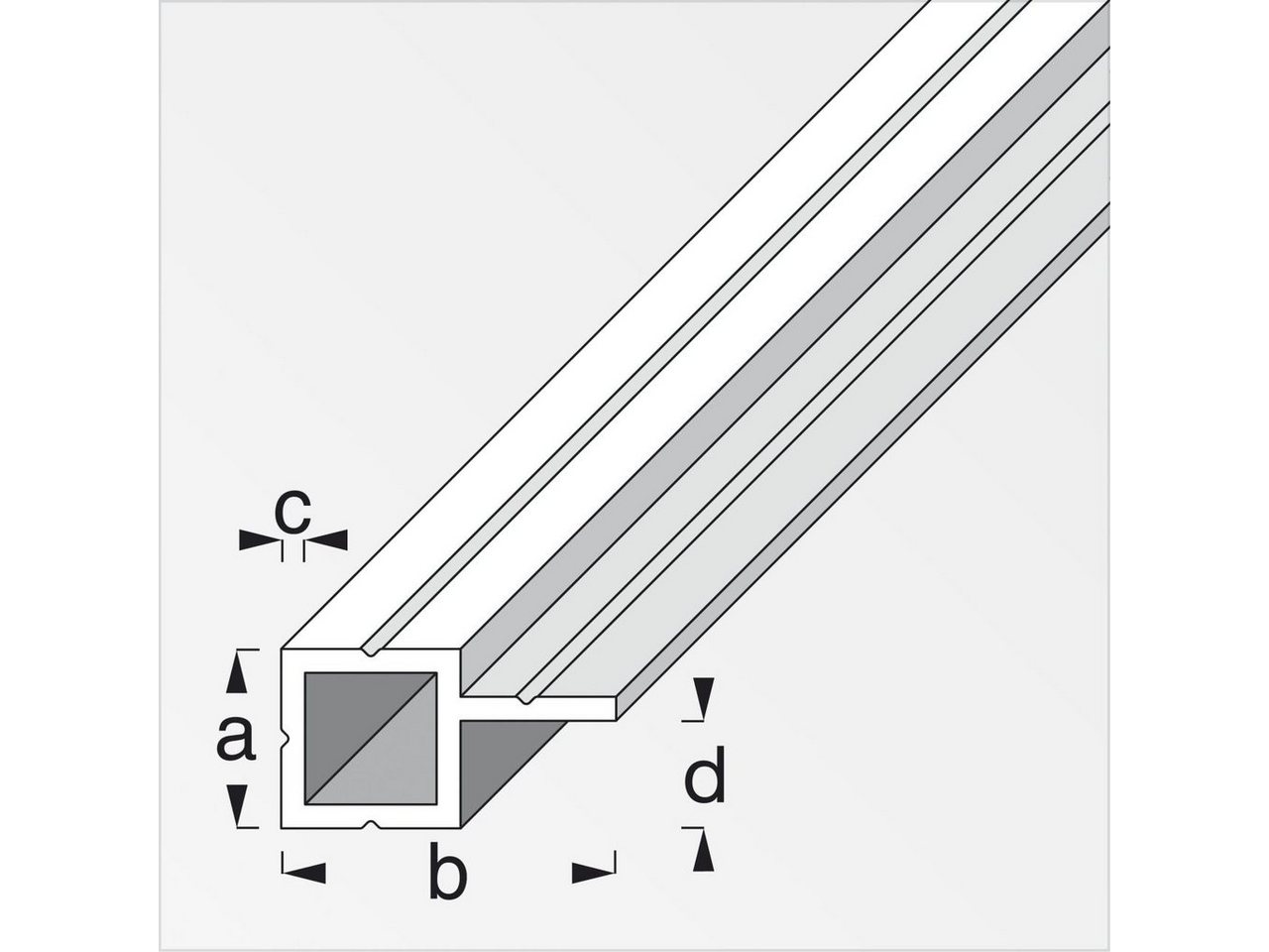 Thumbnail - alfer Vierkantstange alfer Quadratrohr, 1 Schenkel versetzt 1 m, 23.5 x Aluminium