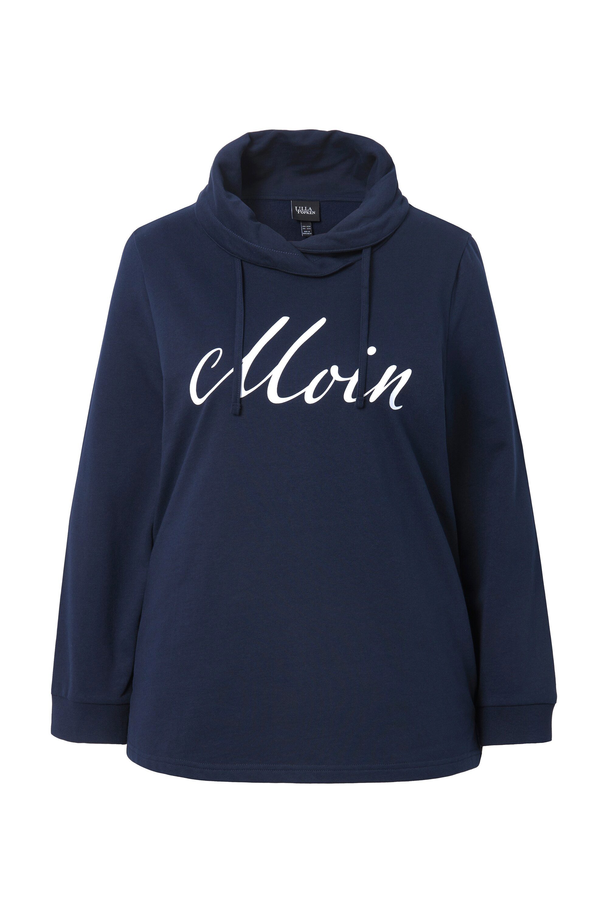Ulla Popken Sweatshirt Sweatshirt Moin Stehkragen Langarm günstig online kaufen