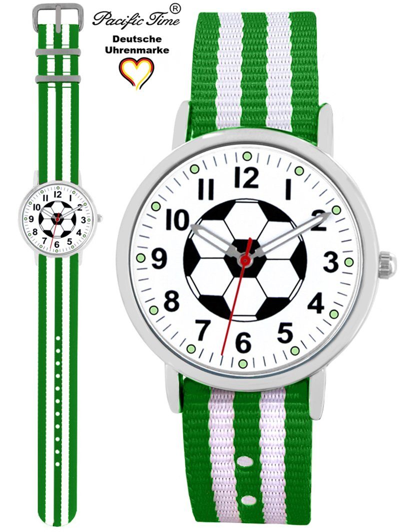 Pacific Time Quarzuhr Kinder Armbanduhr analog Mädchen Jungen Fußball Fan Sport, Wechselarmband Mix and Match - Gratis Versand