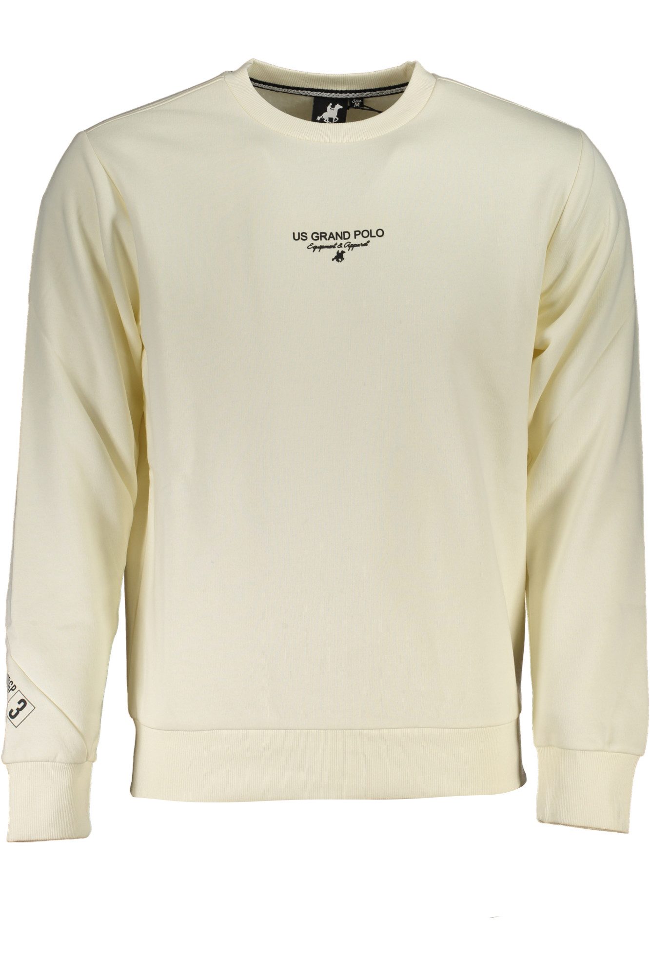 U.S. GRAND POLO Sweatshirt Weißes Herren Sweatshirt ohne Reißverschluss –