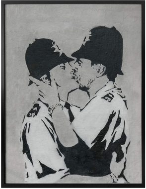 Wall-Art Poster Graffiti Bilder Kissing Policemen, Menschen (1 St), Poster ohne Bilderrahmen