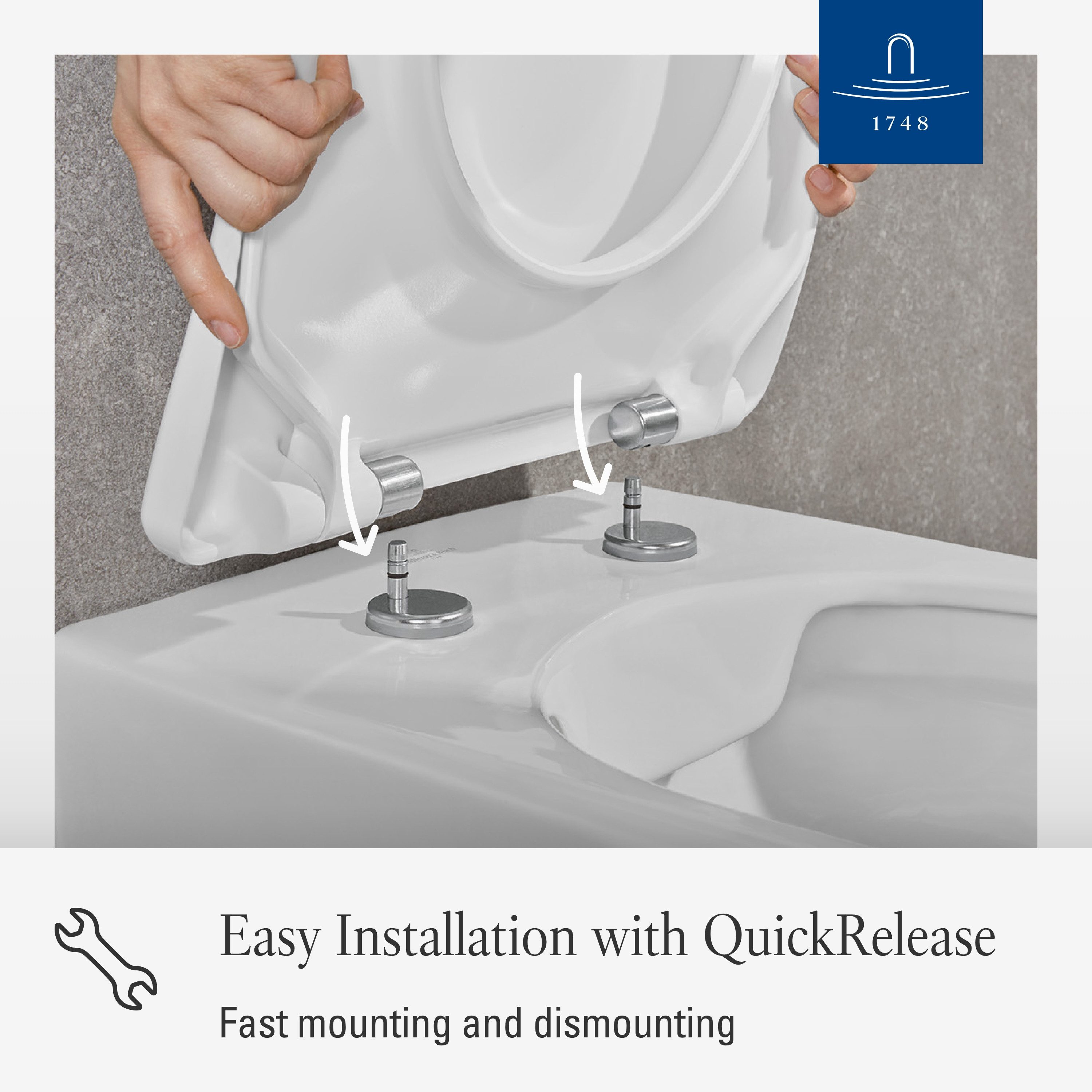 Villeroy & Boch WC-Sitz Subway 2.0 SlimSeat, mit Absenkautomatik, abnehmbarer, ultraflacher Toilettensitz, D-Form