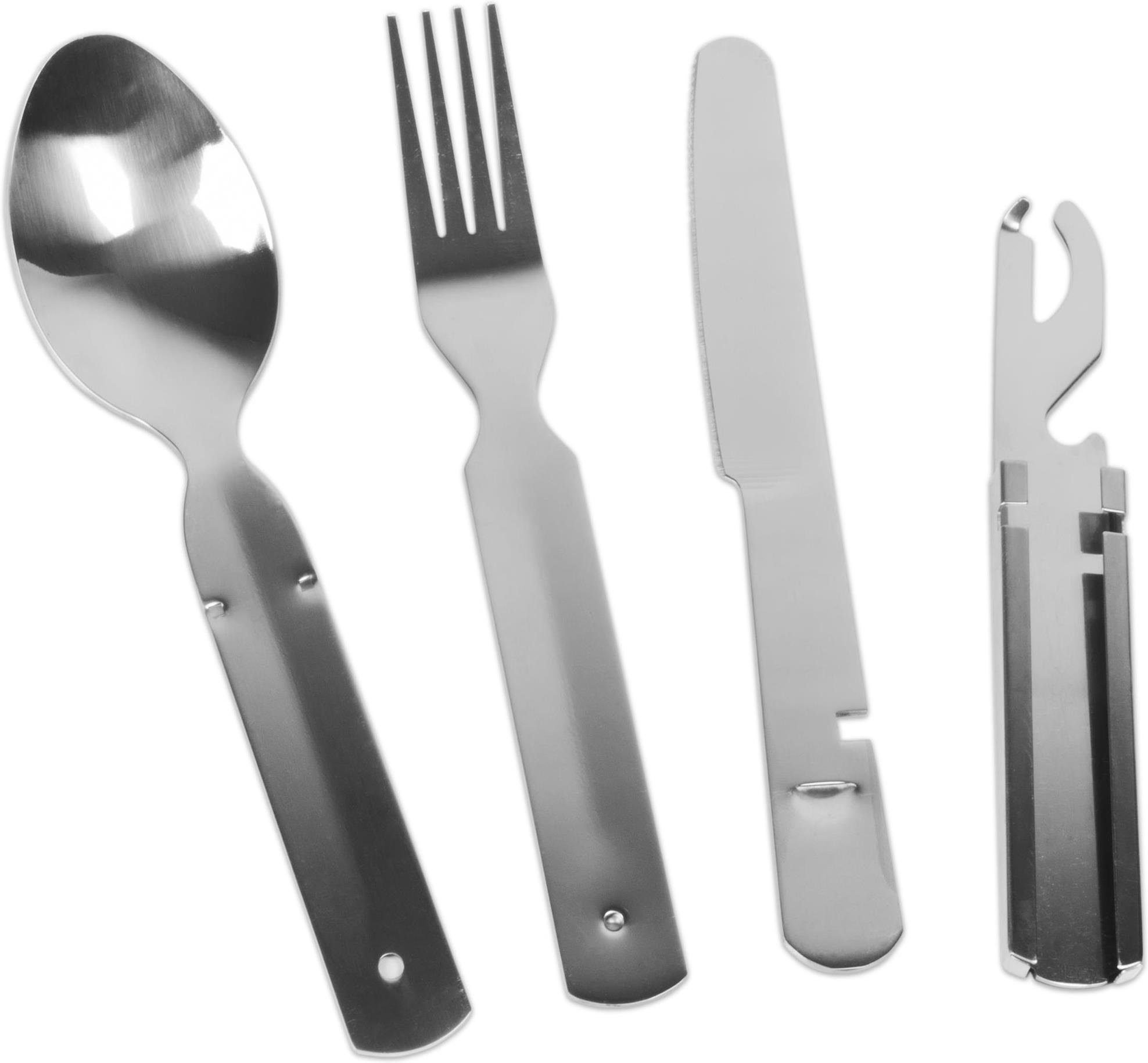 normani Besteck-Set Bundeswehr Essbesteck 4-teilig Kalifornien (4-tlg), Edelstahl, Edelstahl Campingbesteck Original nach TL Feldbesteck Besteckset 4 TLG
