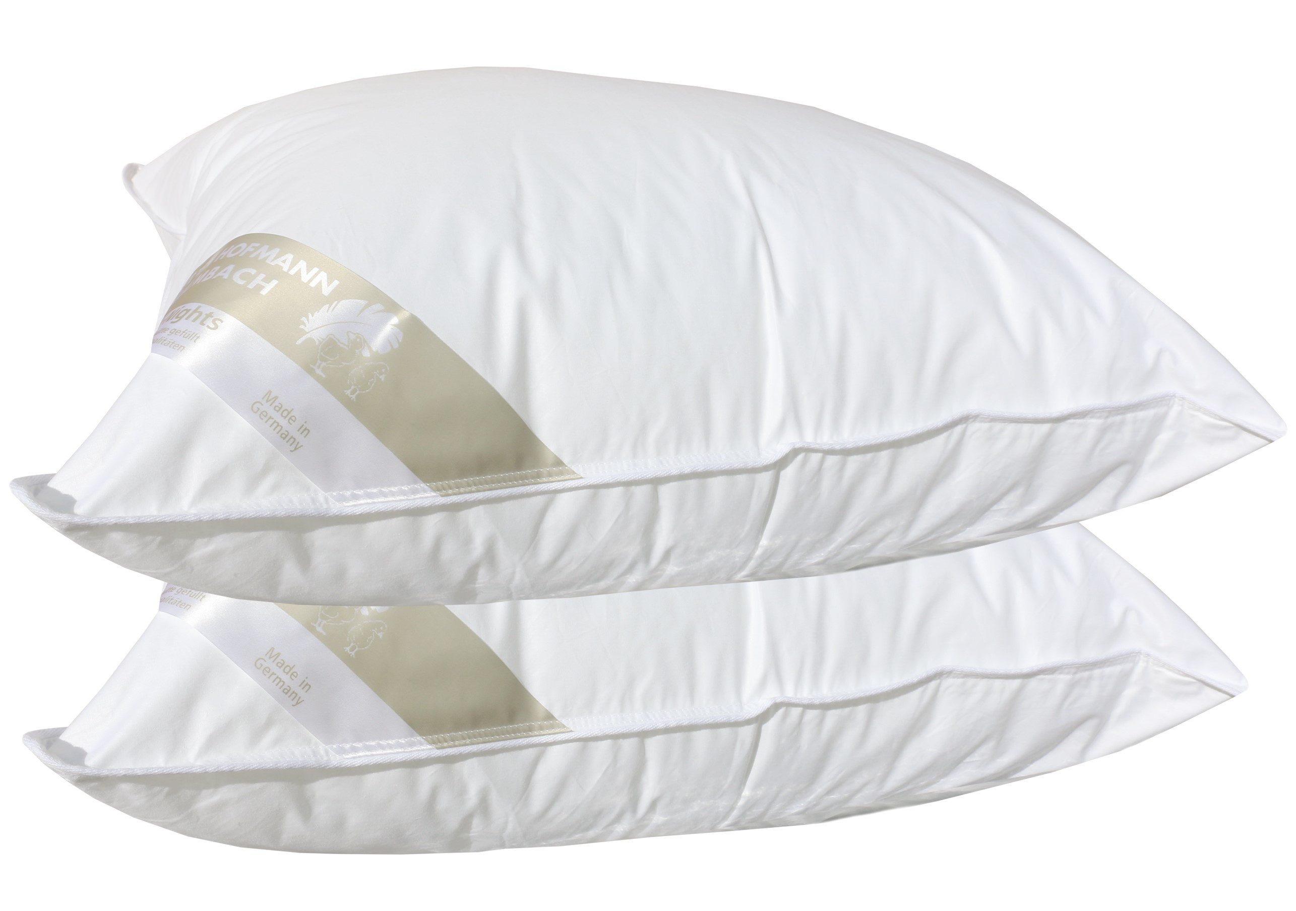Betten Hofmann Kopfkissen 2 Stück Betten Hofmann Basic Allergiker Faserkopfkissen 60x60 cm 550 g, Füllung: 100% Polyester-Hohlfaserkugel, Bezug: 100% Baumwolle, Seitenschläfer, 2-tlg., prall befüllt, für Allergiker geeignet, hergestellt in Deutschland