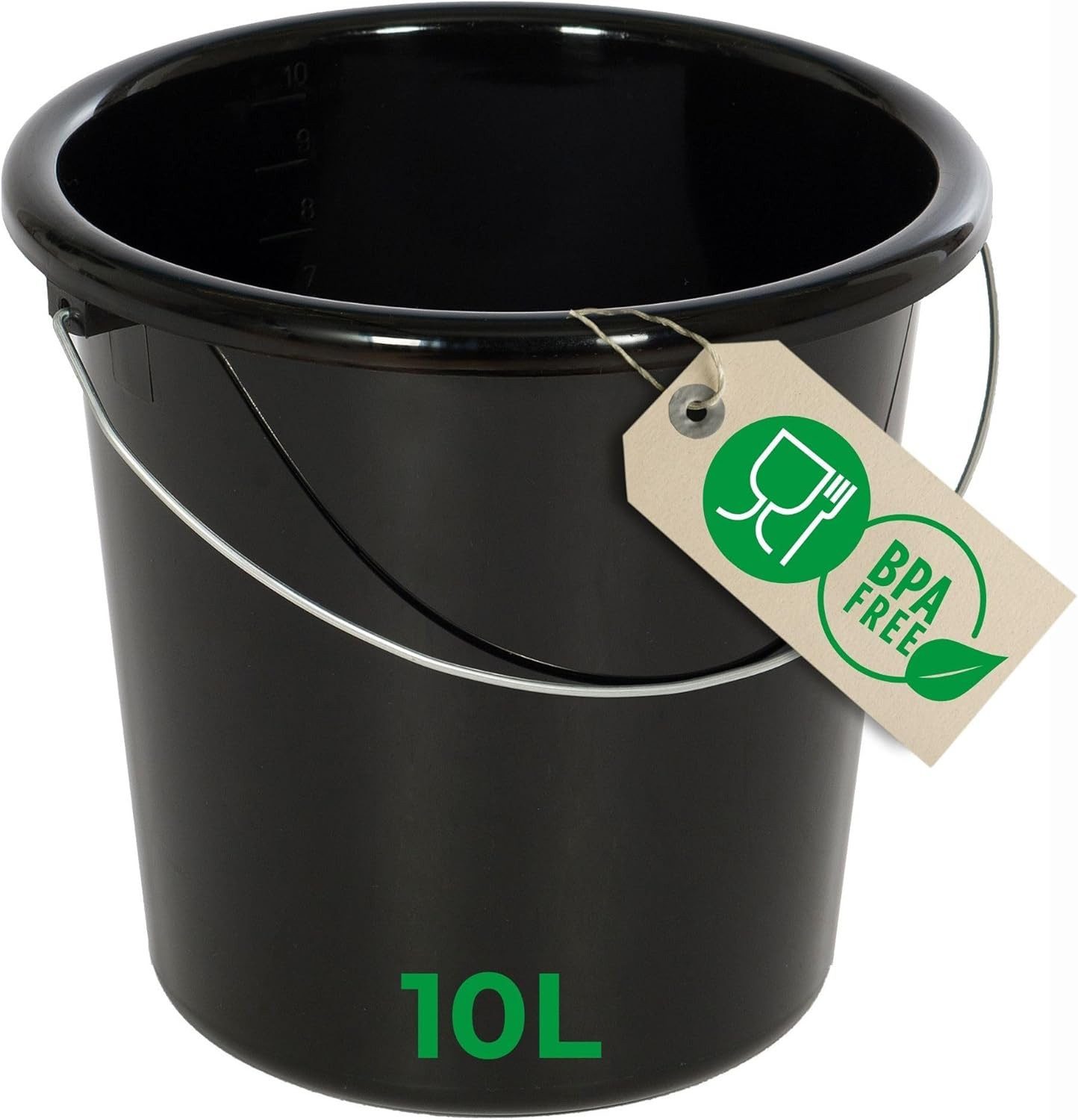 Novaliv Putzeimer 30945-1x, (1-tlg), Novaliv Eimer 10L Schwarz mit Maßeinteilung - Putzeimer 10 Liter ? 28