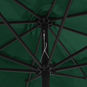 vidaXL Balkonsichtschutz Sonnenschirm mit Metall-Mast 400 cm Grün