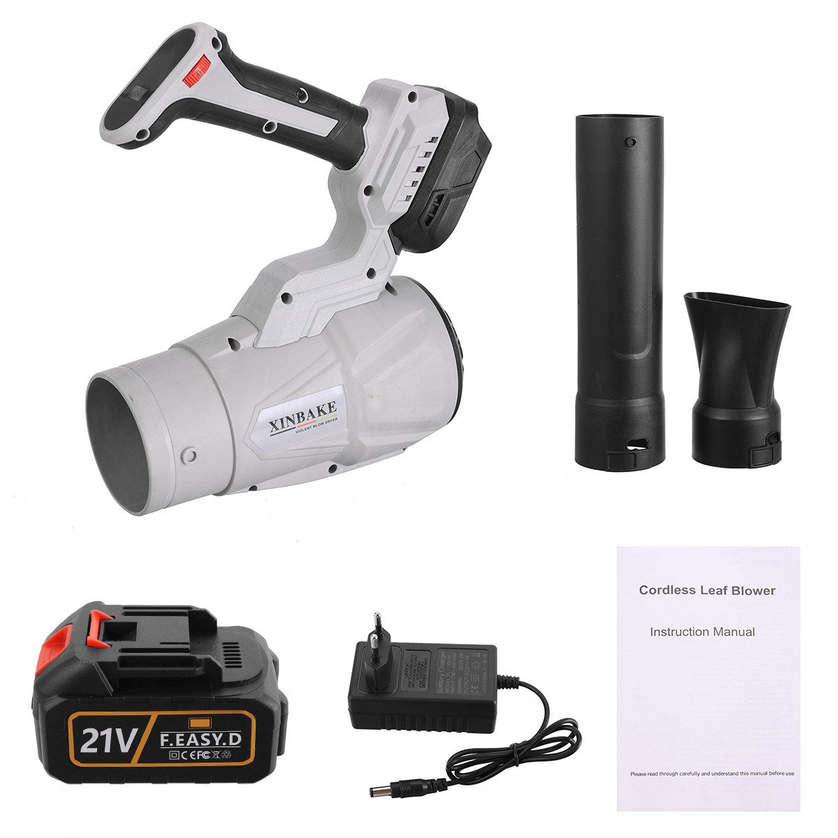 Insma Akku-Gebläse, (Bürstenloses Akku-Gebläse für Schnee-, Staub- und Laubentfernung), Multifunktions-Gebläse 400W, 5 Stufen, mit 1 Akku