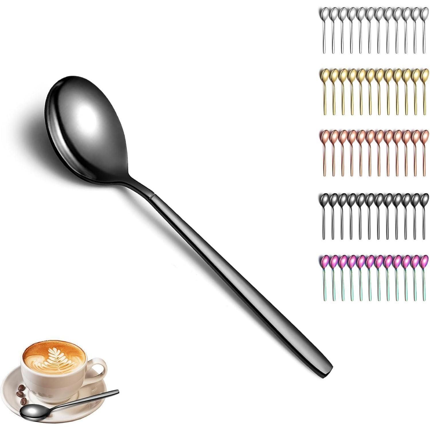 LuxusKollektion Teelöffel Teelöffel 12er Set Schwarz Kaffeelöffel Spülmaschinenfest 2. Schwarz