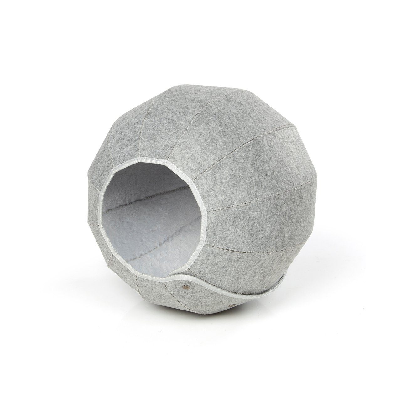 Canadian Cat Company Tierhöhle Katzenhöhle in Kugelform - Ø ca. 46 cm, Filz- Kugelhöhle zum knöpfen