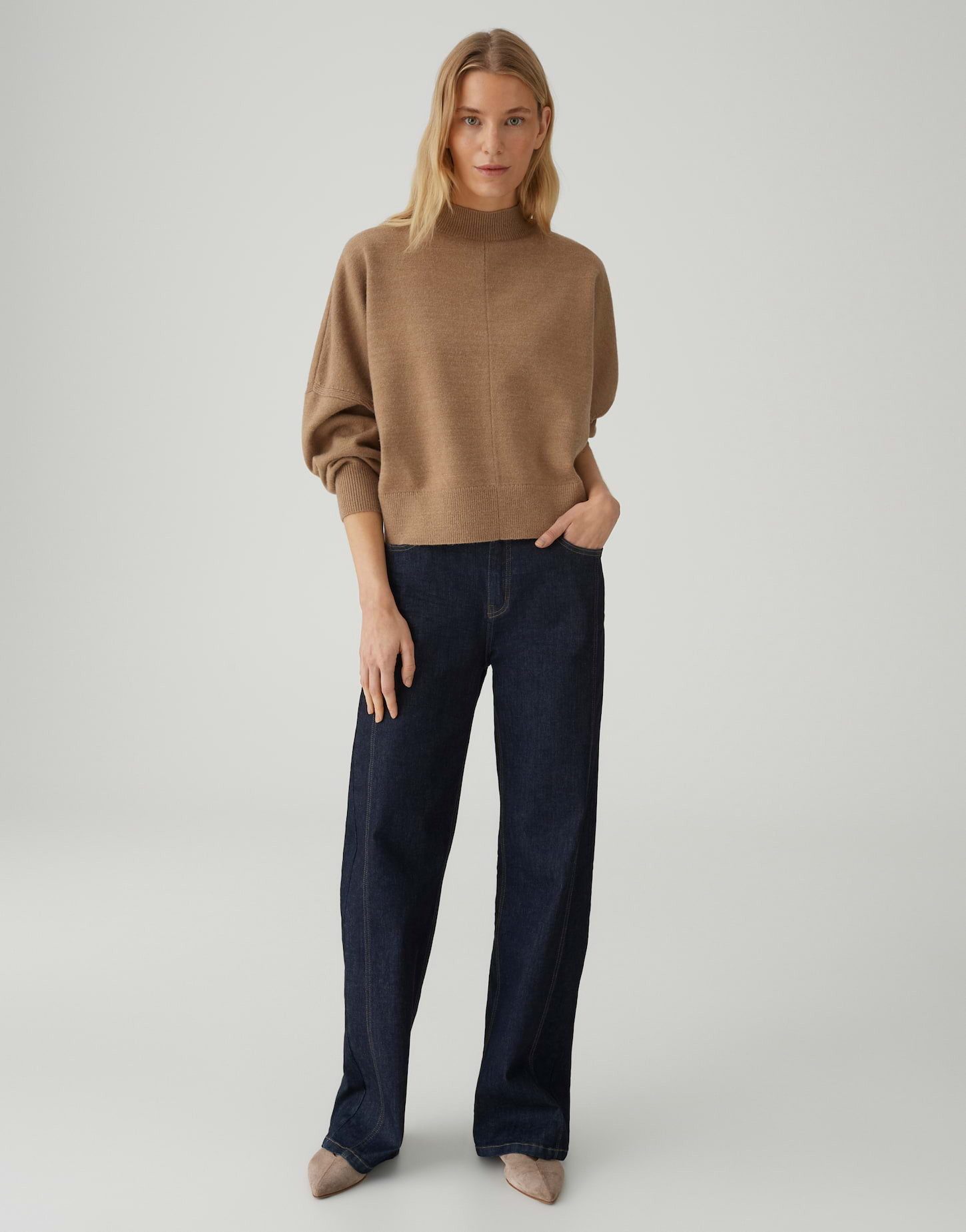 OPUS Strickpullover PILAS im Fledermausstil Lockere Passform, schmal zulaufend, überschnittene Schulter