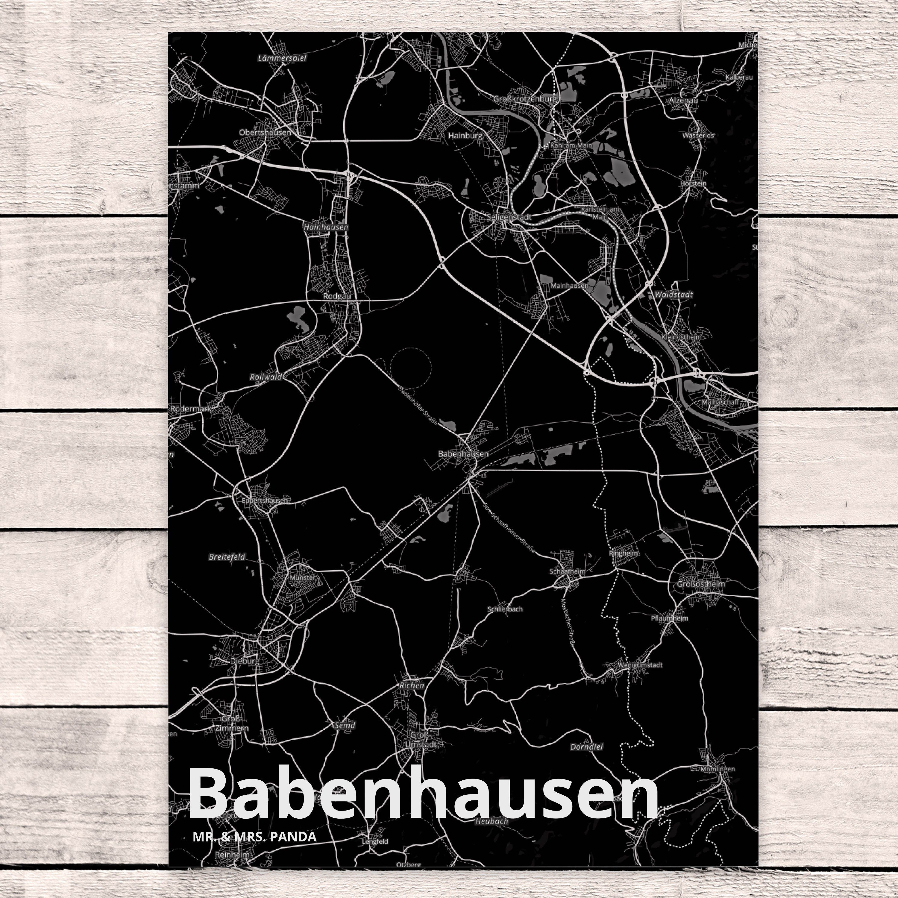 & Babenhausen Mr. Postkarte Panda Dorf K - Geburtstagskarte, Geschenk, Mrs. Stadt Ansichtskarte,