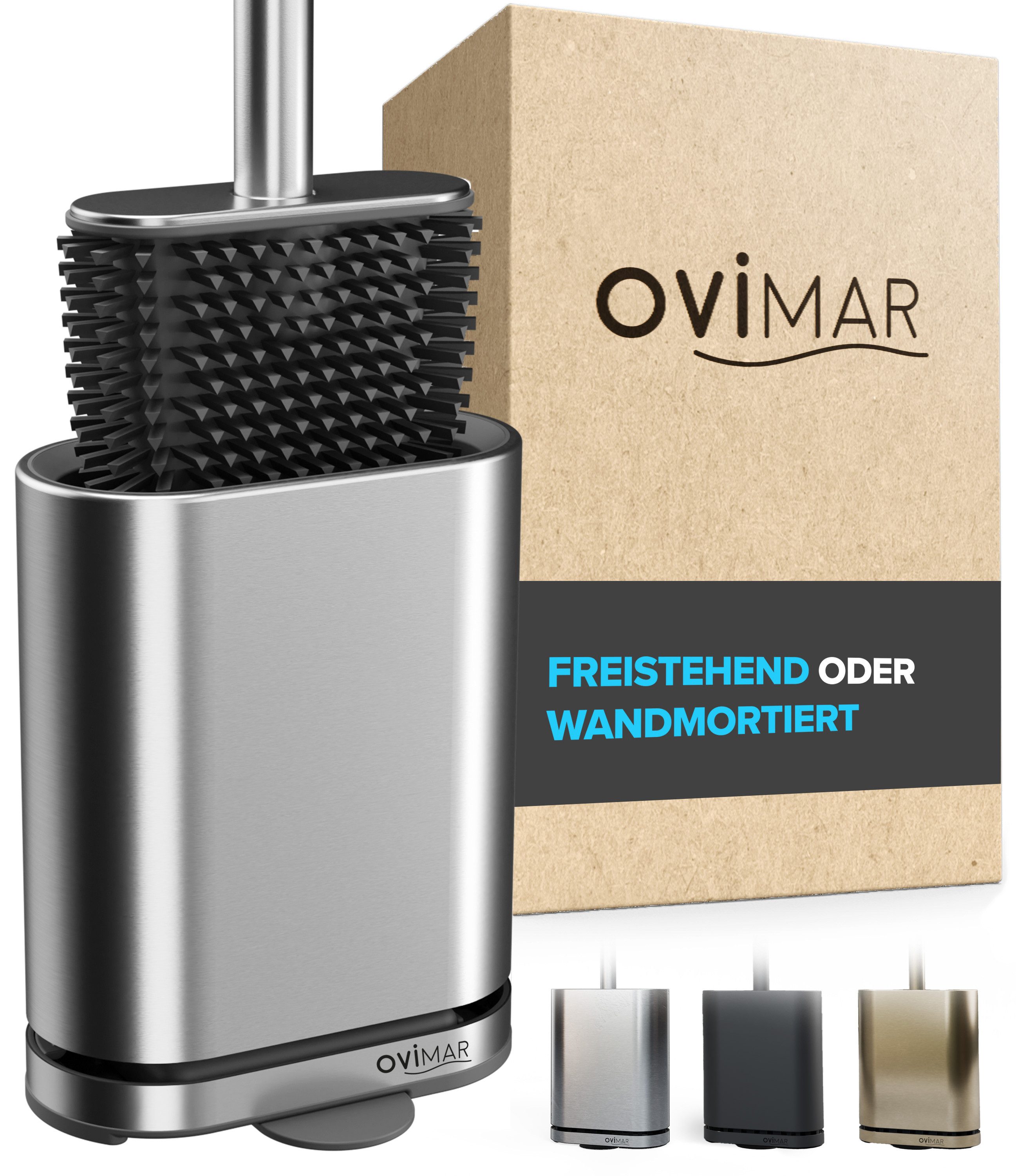 ovimar WC-Reinigungsbürste, (1-tlg), aus Edelstahl in Silber zur Wandmontage (optional)