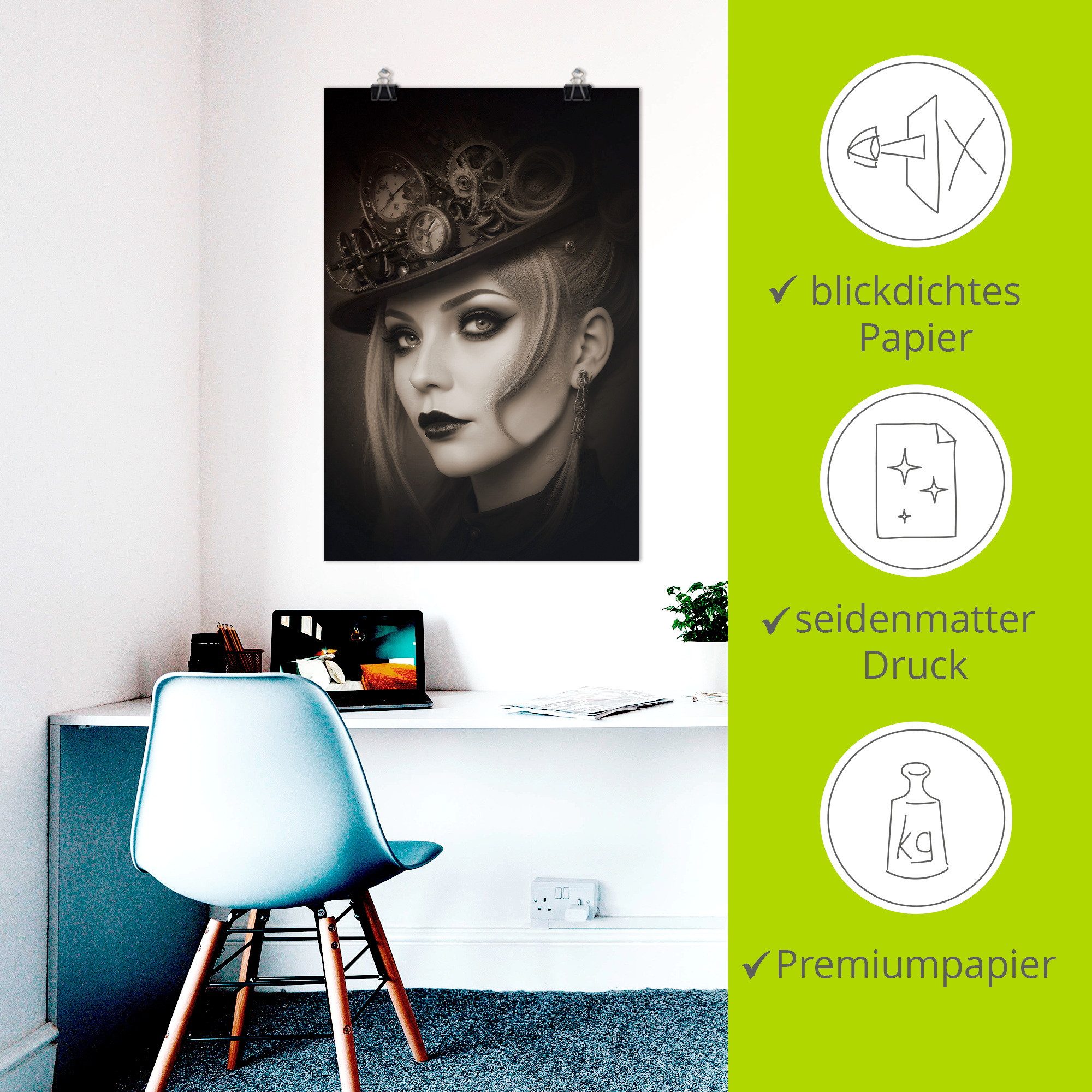 Artland Wandbild Simply Steampunk, Bilder von Frauen (1 St), als Alubild, Leinwandbild, Poster, Wandaufkleber in verschied. Größen