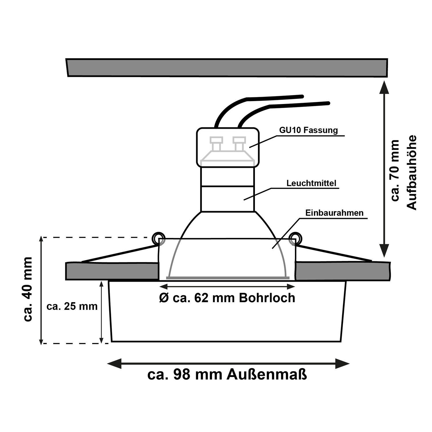 GU10 LEDANDO mit LED Weiß LEDAN 10er Einbaustrahler Markenstrahler LED Einbaustrahler von Set LED