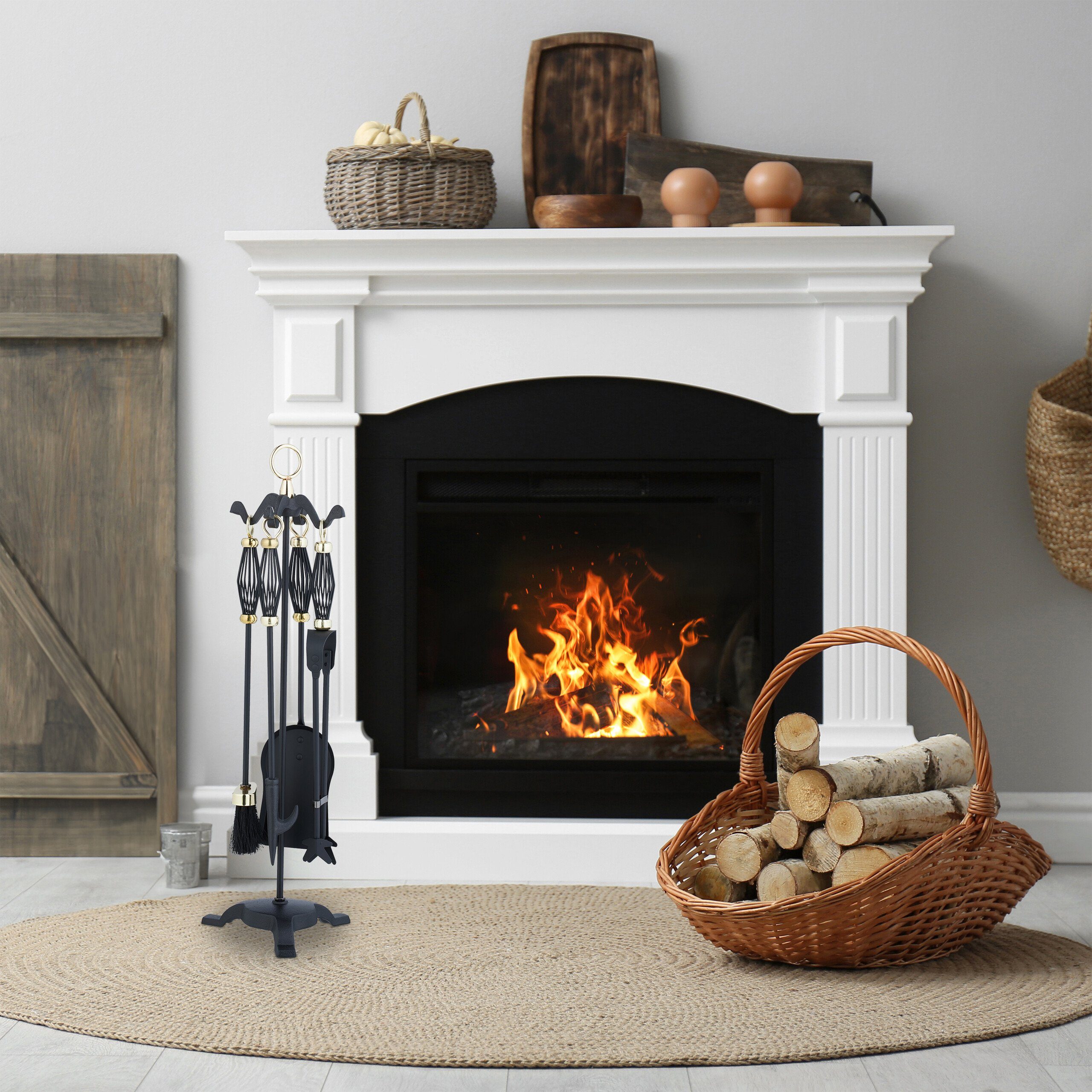 relaxdays Kamingarnitur 5-teiliges Kaminbesteck günstig online kaufen