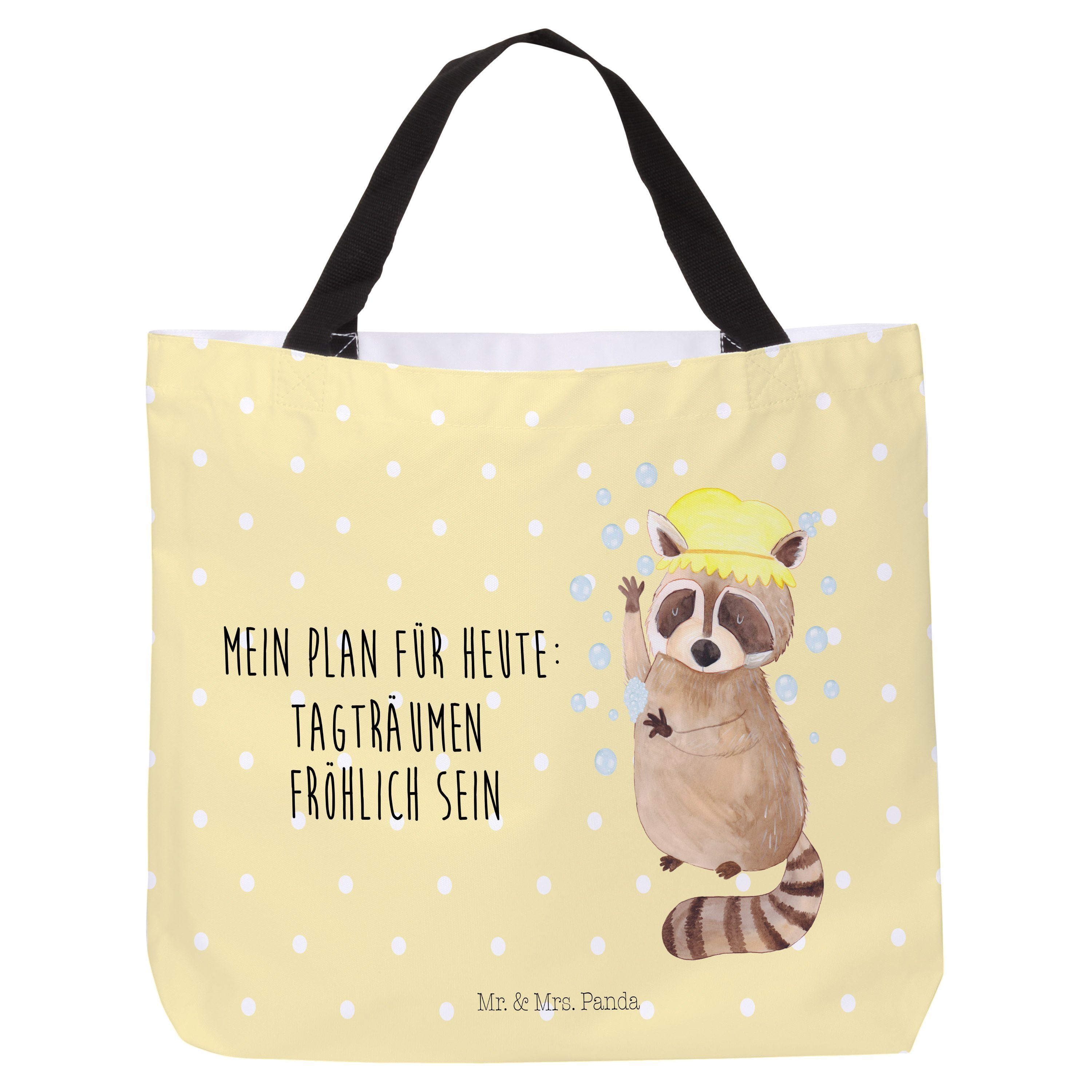 Mr. & Mrs. Panda Shopper »Waschbär Gelb Pastell Geschenk