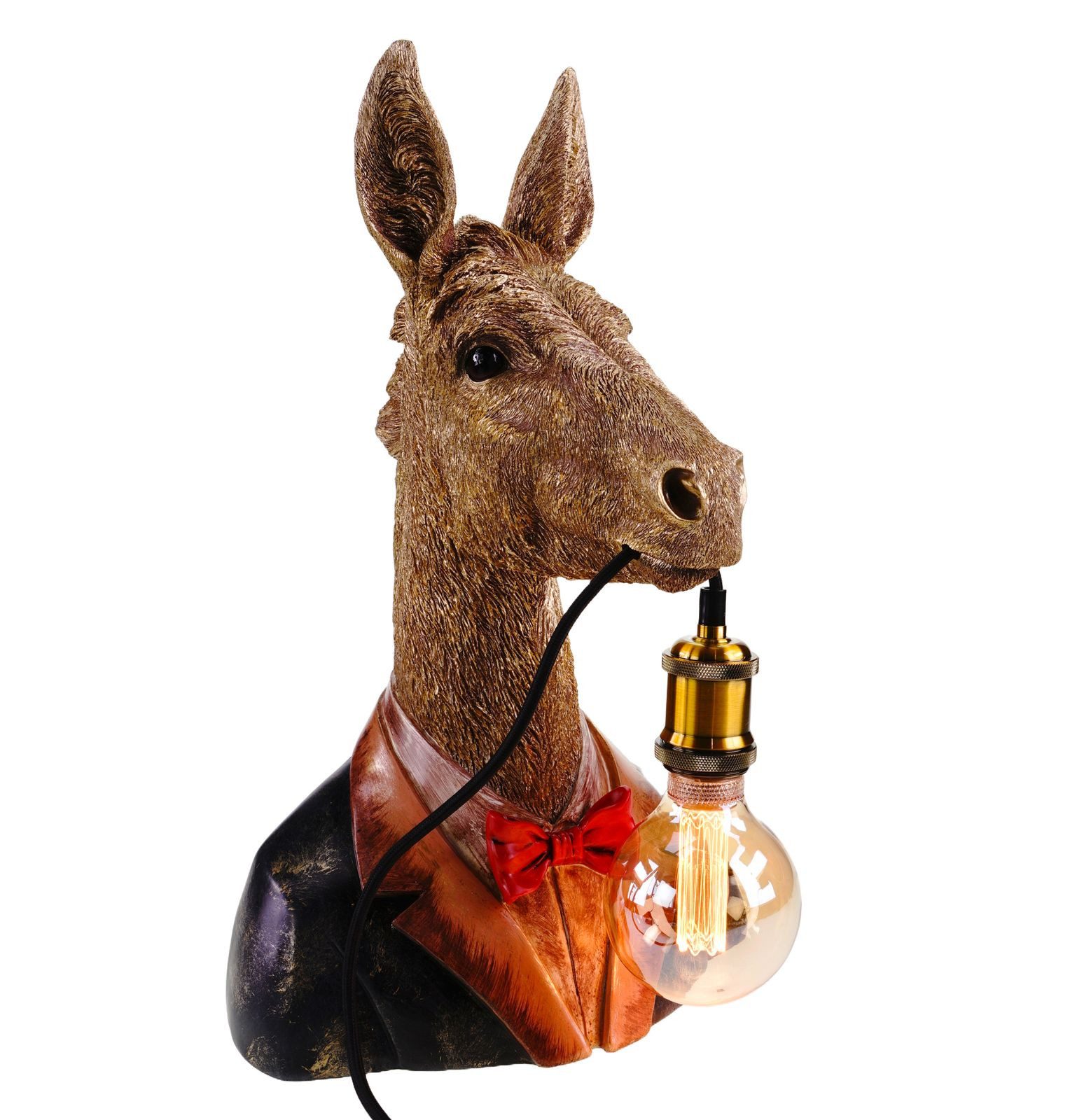 Kremers Schatzkiste Tischleuchte Esel-Stimmungslampe Handbemalt mit LED-Leuchtmittel 4W/1800K E27 bunt