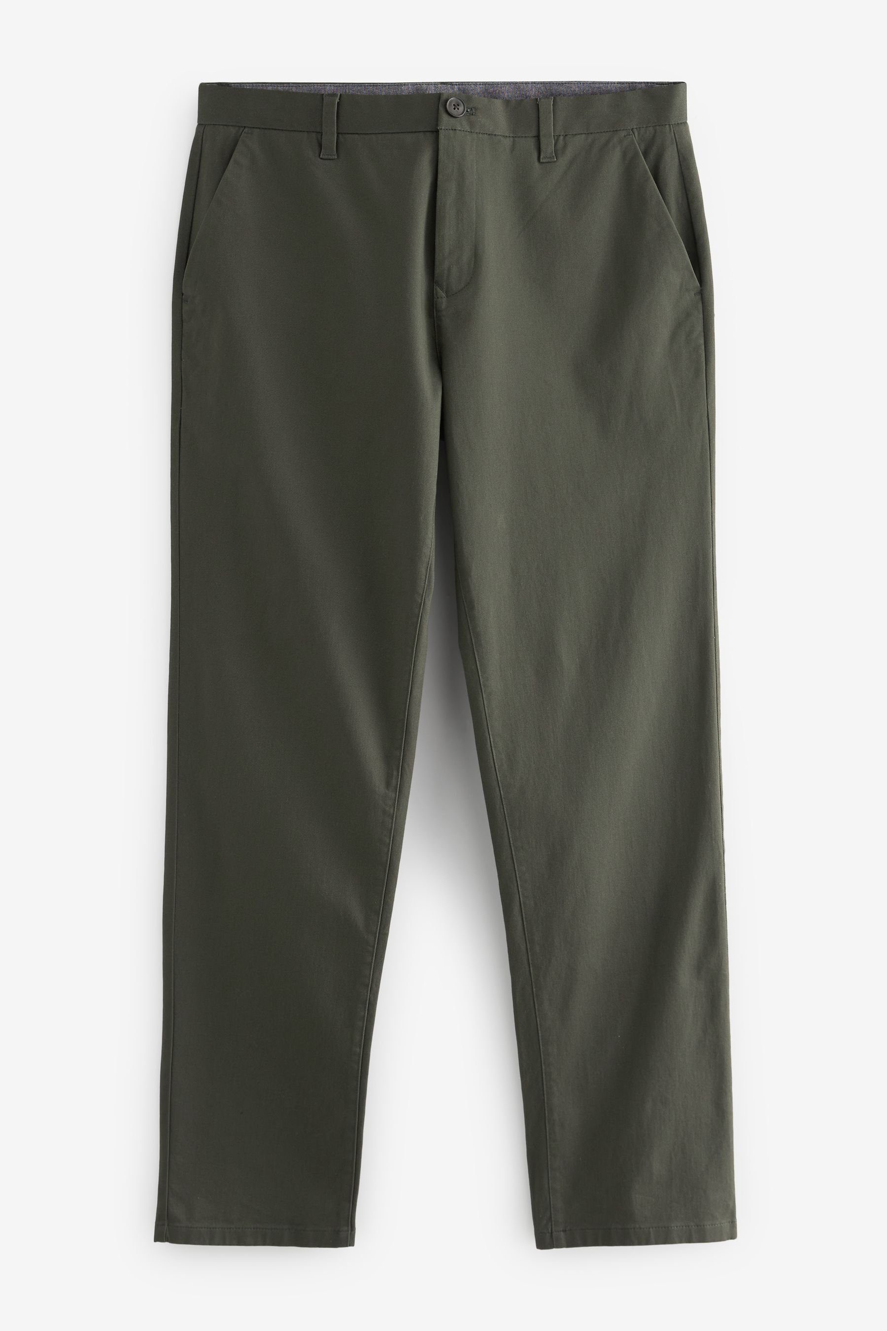 Next Chinohose Straight Fit Chinohose mit Stretch (1-tlg) Khaki Green