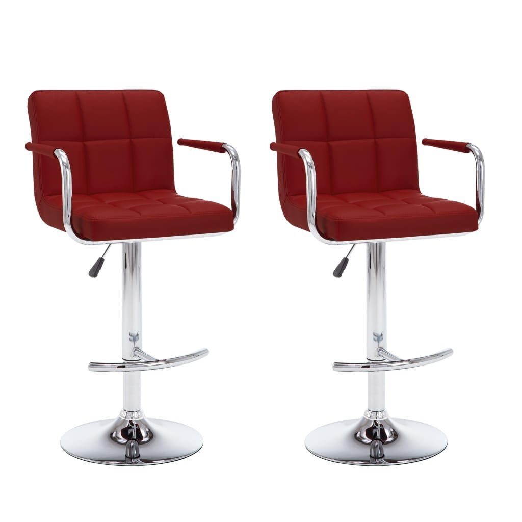 vidaXL Barhocker Barhocker 2 Stk. Weinrot Kunstleder (2 St)