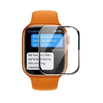 Protectorking Schutzfolie 3x Panzerfolie für Apple Watch 7 45mm FULL CURVED Displayschutz Schutz, (3-Stück), Unzerbrechliche FULL CURVED PET ANTI-SHOCK Panzerfolie HD ULTRA KLAR