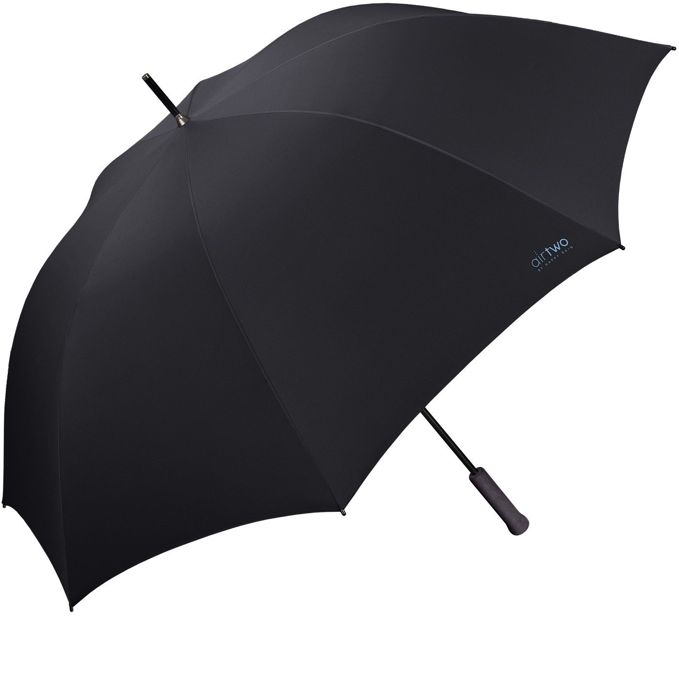 HAPPY RAIN Golfregenschirm Air Two XXL schwarz Partnerschirm, super Gramm er genug für wiegt - Platz 262 nur leichter Zwei mit