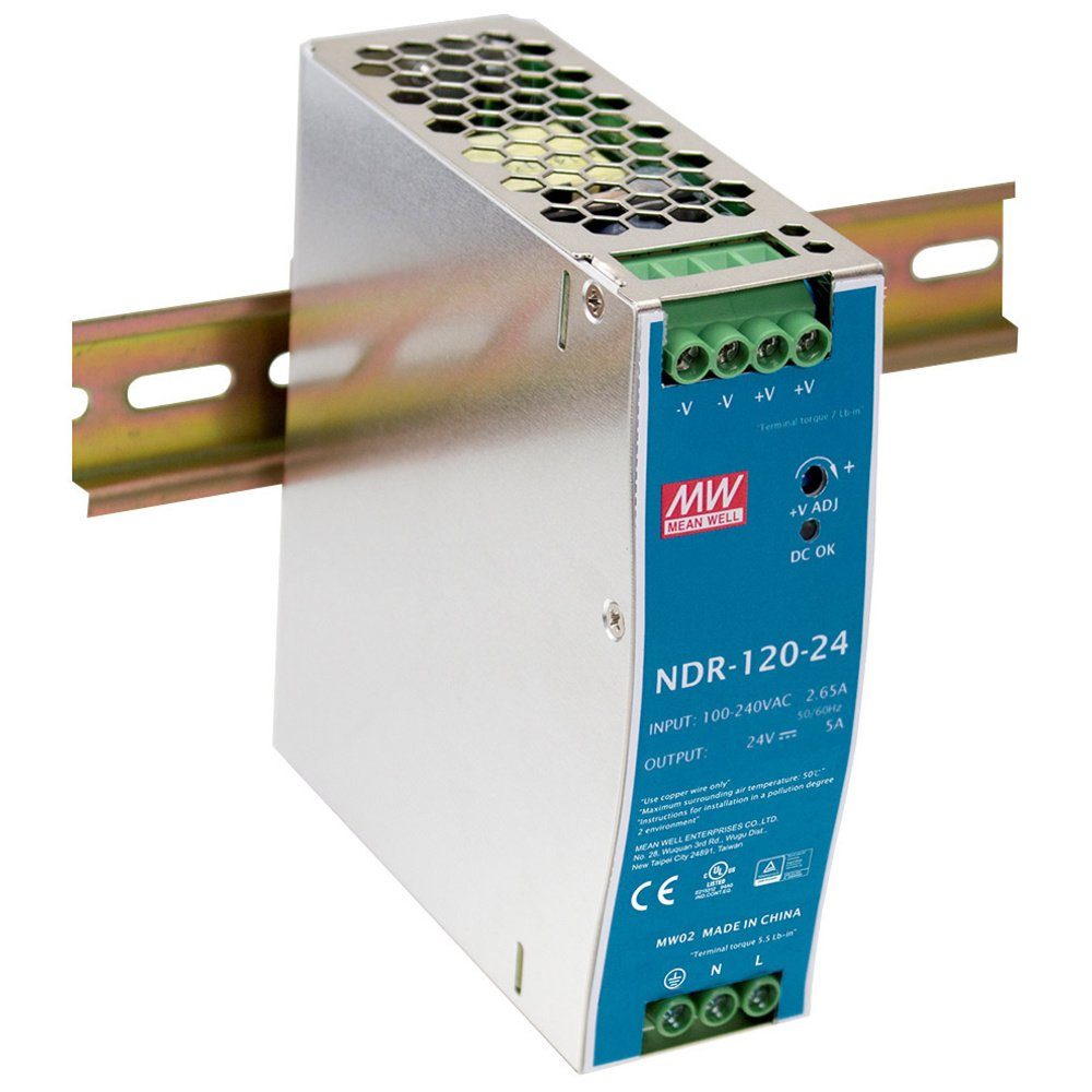 MW Mean Well NDR-120-48 Hutschienen-Netzteil (DIN-Rail) 48 V/DC 2.5 A Hutschienen-Netzteil