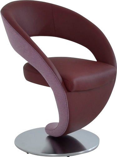K+W Komfort & Wohnen Esszimmerstuhl Wave, Drehstuhl, Design-Drehstuhl, Drehteller in Metall edelstahloptik, Farbkombination