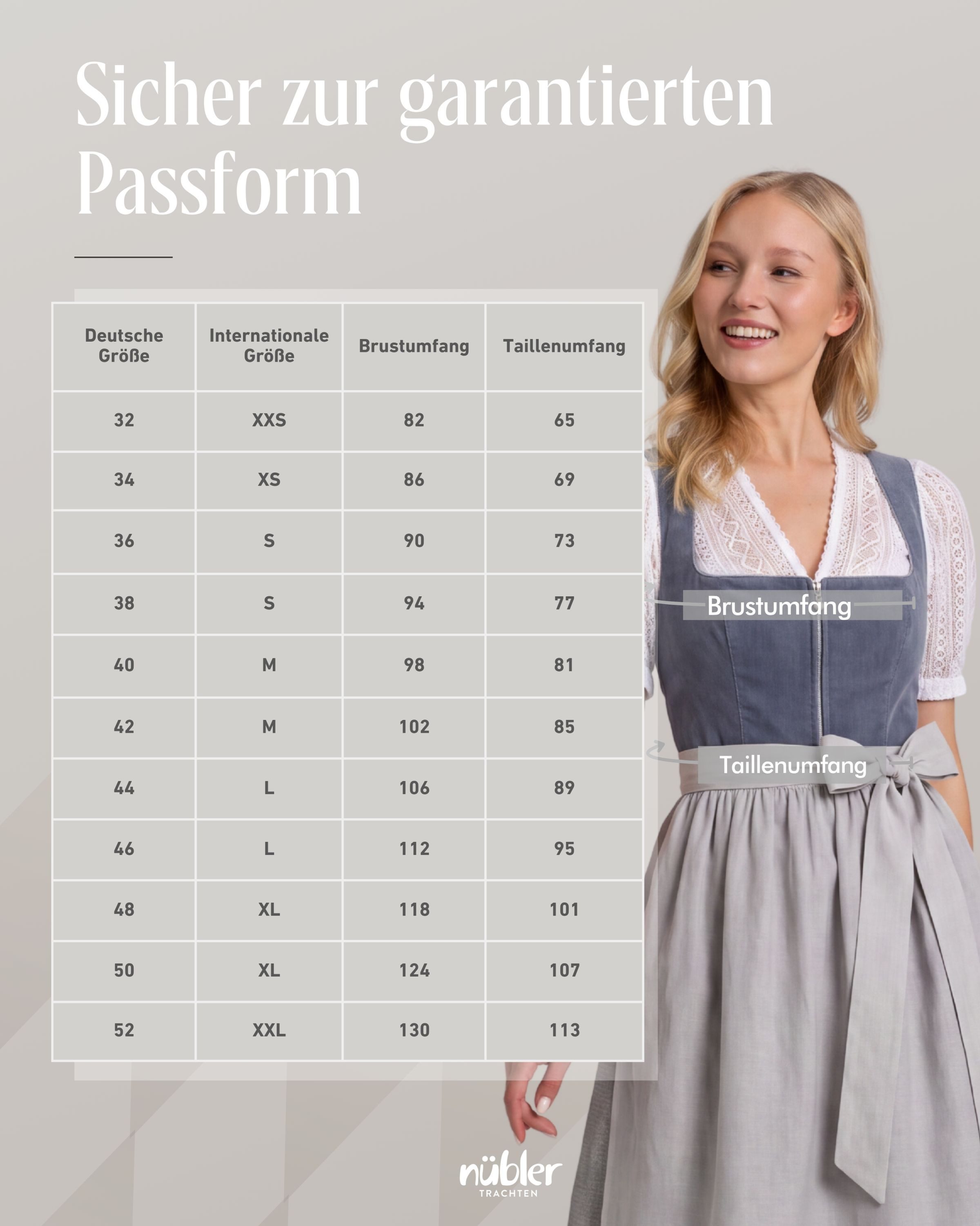 Nübler Trachtenkleid Midi Dirndl Katharina in Blau von Nübler - Rocklänge 60 cm – Bild 3 von 5
