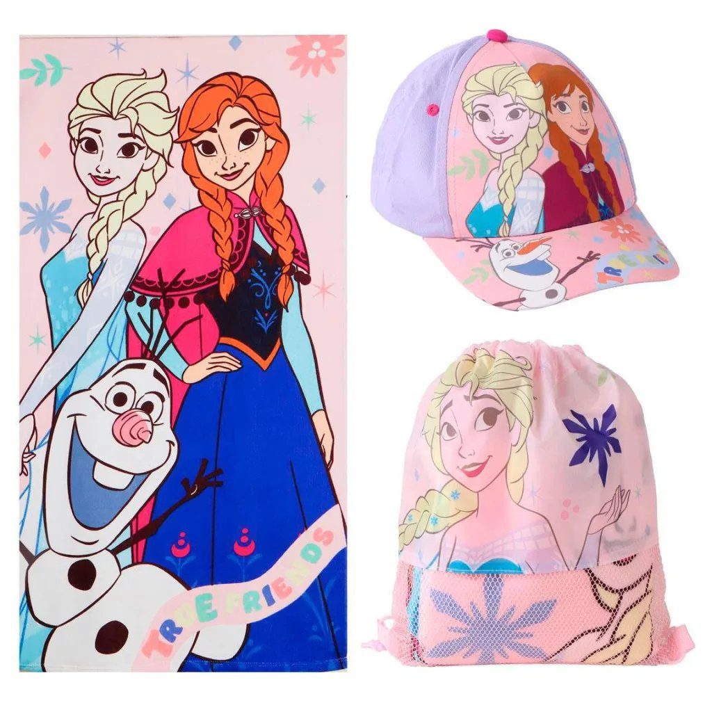 Disney Badetücher Disney Eiskönigin "True Friends" Set Handtuch, Turnbeutel und, Polyester (1-St)