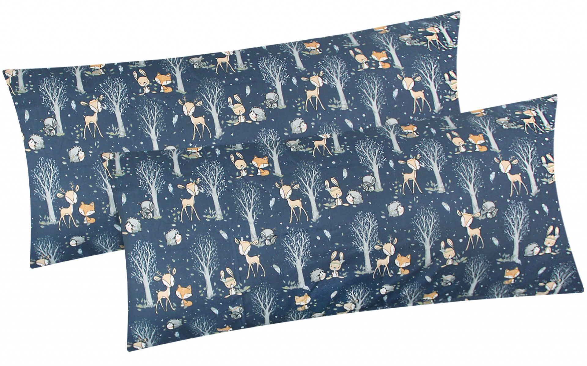 Heubergshop Kissenbezug, (2 Stück), 2er Set 40x80cm Rehe Waldtiere Bäume Ki günstig online kaufen